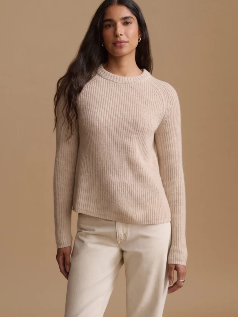Jenni Kayne Cashmere Fisherman Sweater Oatmeal Cream